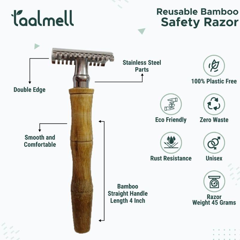 Buy Bamboo Safety Razor for Men | Double Edge Razor| Pack of 2 | Shop Verified Sustainable Shaving Razor on Brown Living™
