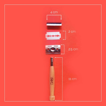 Bamboo Safety Razor for Men & Women With Bio - degradable Blades 10 + 30pcs – Shaving Razor by The Woman's Company available on Brown Living™. . SKU: TWC33349_1. Img 6.