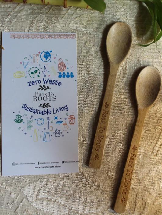 Buy Bamboo Spoon | Eco Friendly, Natural & Handmade | Set of 2 | Shop Verified Sustainable Cutlery on Brown Living™