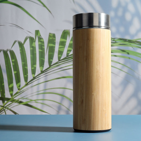 Buy Bamboo Stainless Steel Bottle | Vaccum Insulated | Double Wall Hot & Cold | 500ml | Shop Verified Sustainable Products on Brown Living