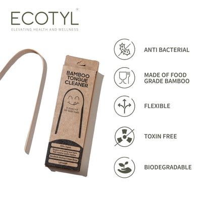 Bamboo Tongue Cleaner | For Oral Hygiene & Fresh Breath | Set of 2 | Verified Sustainable by Brown Living™