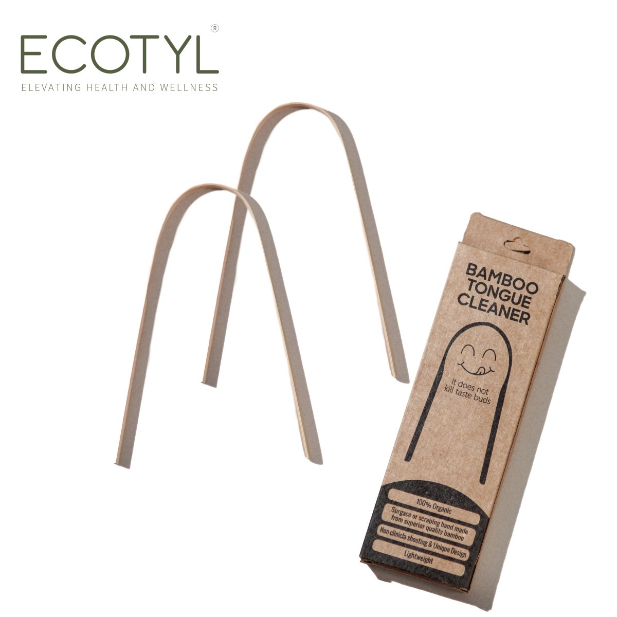 Bamboo Tongue Cleaner | For Oral Hygiene & Fresh Breath | Set of 2 | Verified Sustainable by Brown Living™