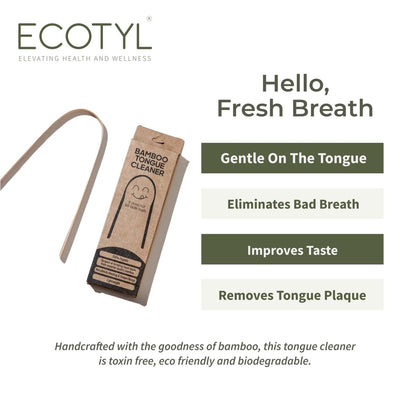 Bamboo Tongue Cleaner | For Oral Hygiene & Fresh Breath | Set of 2 | Verified Sustainable by Brown Living™