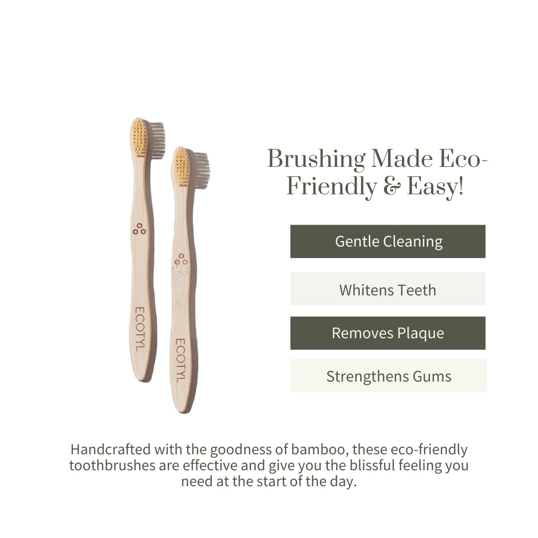 Bamboo Tooth Brush - Set of 2 | Verified Sustainable by Brown Living™