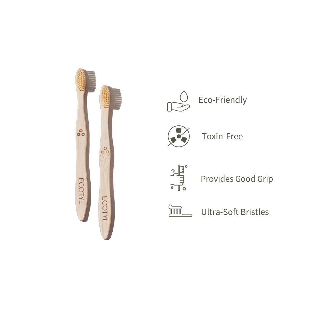 Bamboo Tooth Brush - Set of 2 | Verified Sustainable by Brown Living™