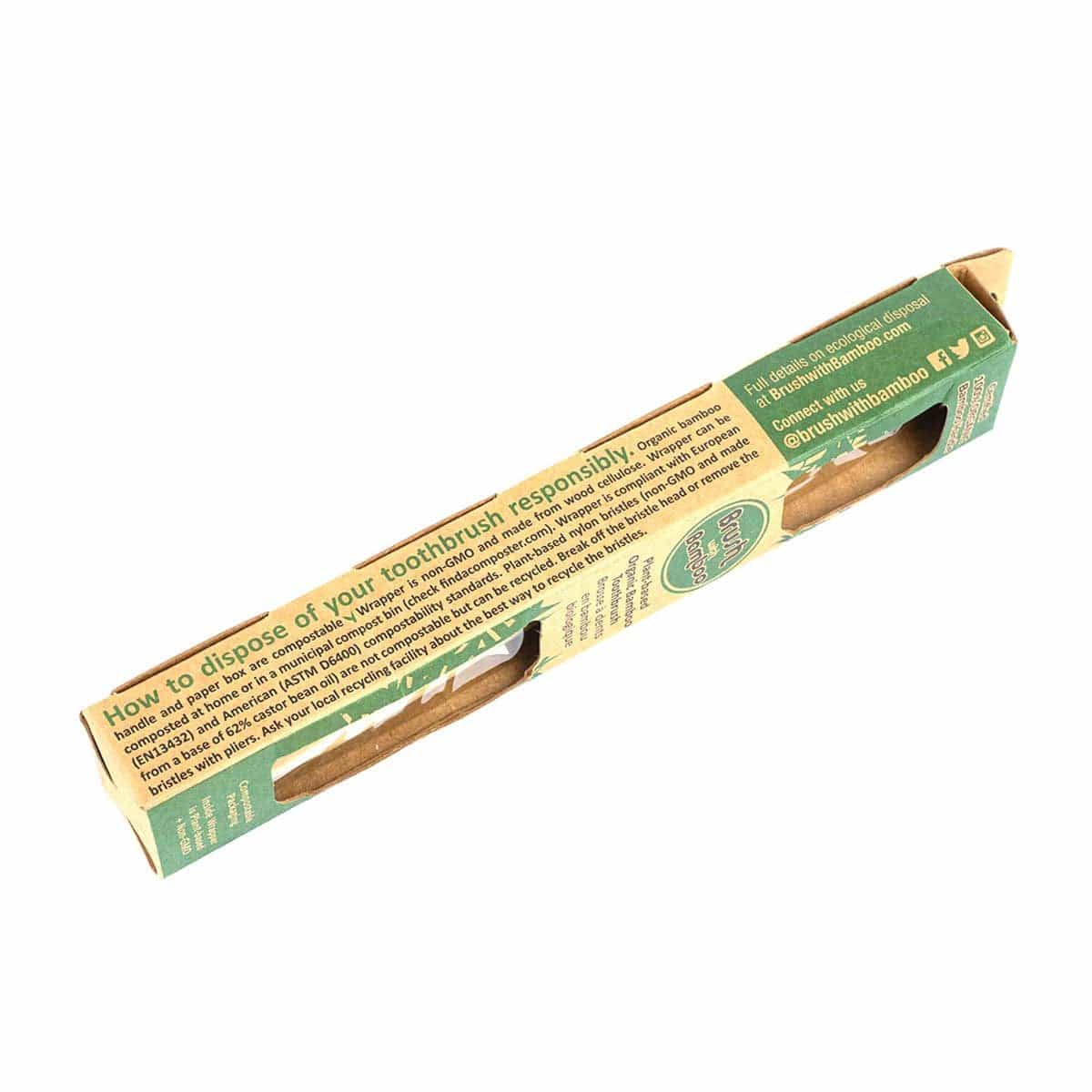 Bamboo Toothbrush - BPA - Free, Vegan, Verified Non - Toxic | Verified Sustainable by Brown Living™