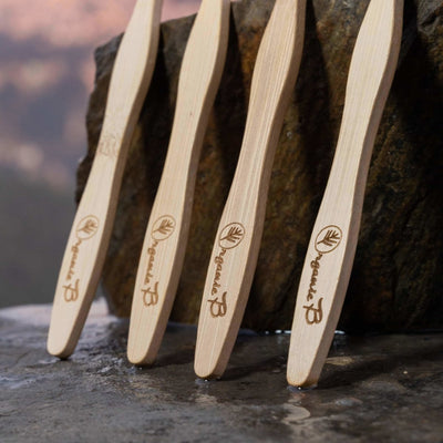 Bamboo Toothbrush Colour Pack 4 Pcs – Tooth Brush on Brown Living™. SKU: 192 - 16594 - colourfulpackof4. Img 4.