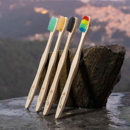 Bamboo Toothbrush Colour Pack 4 Pcs | Verified Sustainable by Brown Living™