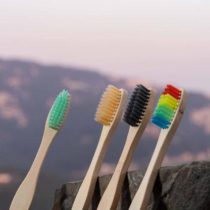 Bamboo Toothbrush Colour Pack 4 Pcs | Verified Sustainable by Brown Living™