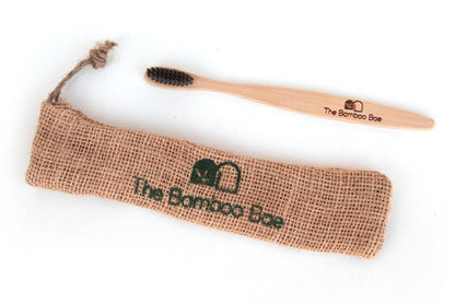 Bamboo Toothbrush | Kids | With Reusable Jute Pouch | Verified Sustainable by Brown Living™