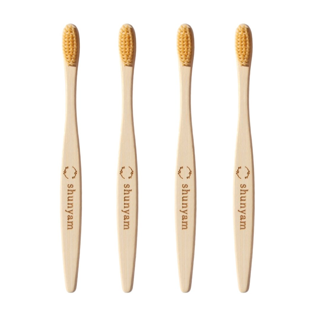 Bamboo Toothbrush Pack of 4 | Verified Sustainable by Brown Living™