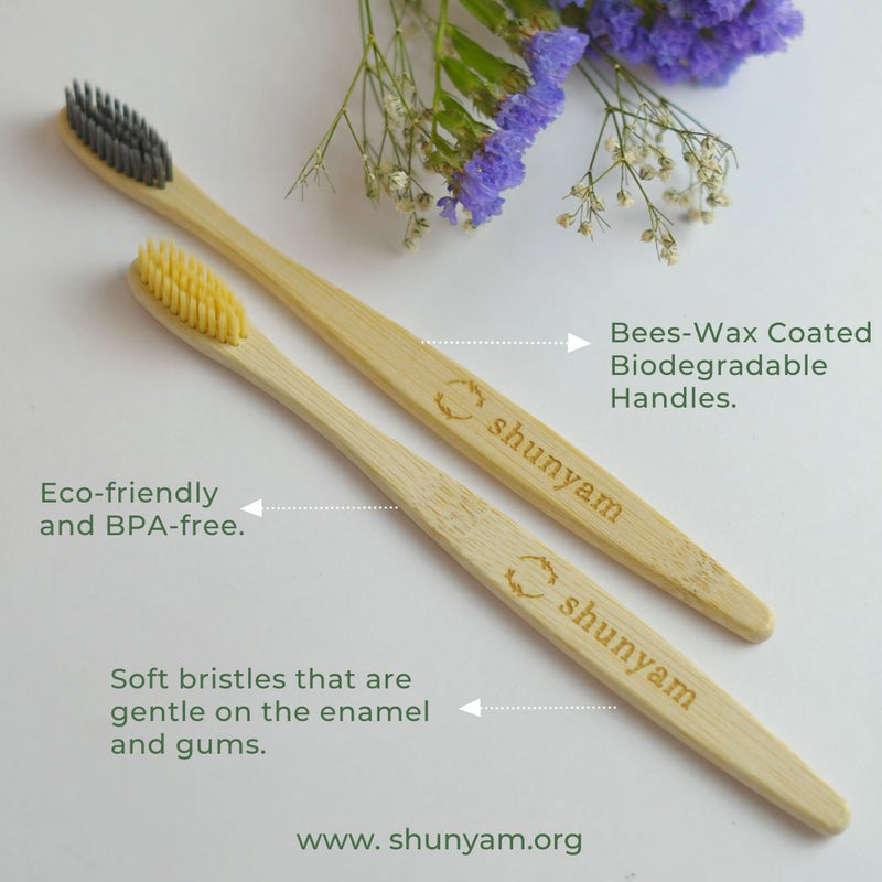 Buy Bamboo Toothbrush Pack of 4 | Shop Verified Sustainable Tooth Brush on Brown Living™