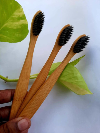 Bamboo Toothbrush - Pack of 6 – Tooth Brush on Brown Living™. SKU: 148 - 07054 - TB_3. Img 1.