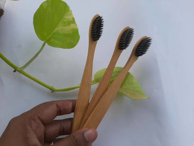 Bamboo Toothbrush - Pack of 6 – Tooth Brush on Brown Living™. SKU: 148 - 07054 - TB_3. Img 2.