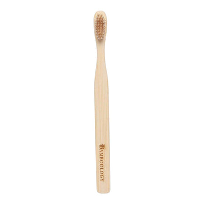Bamboo Toothbrush With Plant Based Bristles Pack of 4 – Tooth Brush on Brown Living™. SKU: BAMBOOLOGY - BTAW21TB61. Img 3.