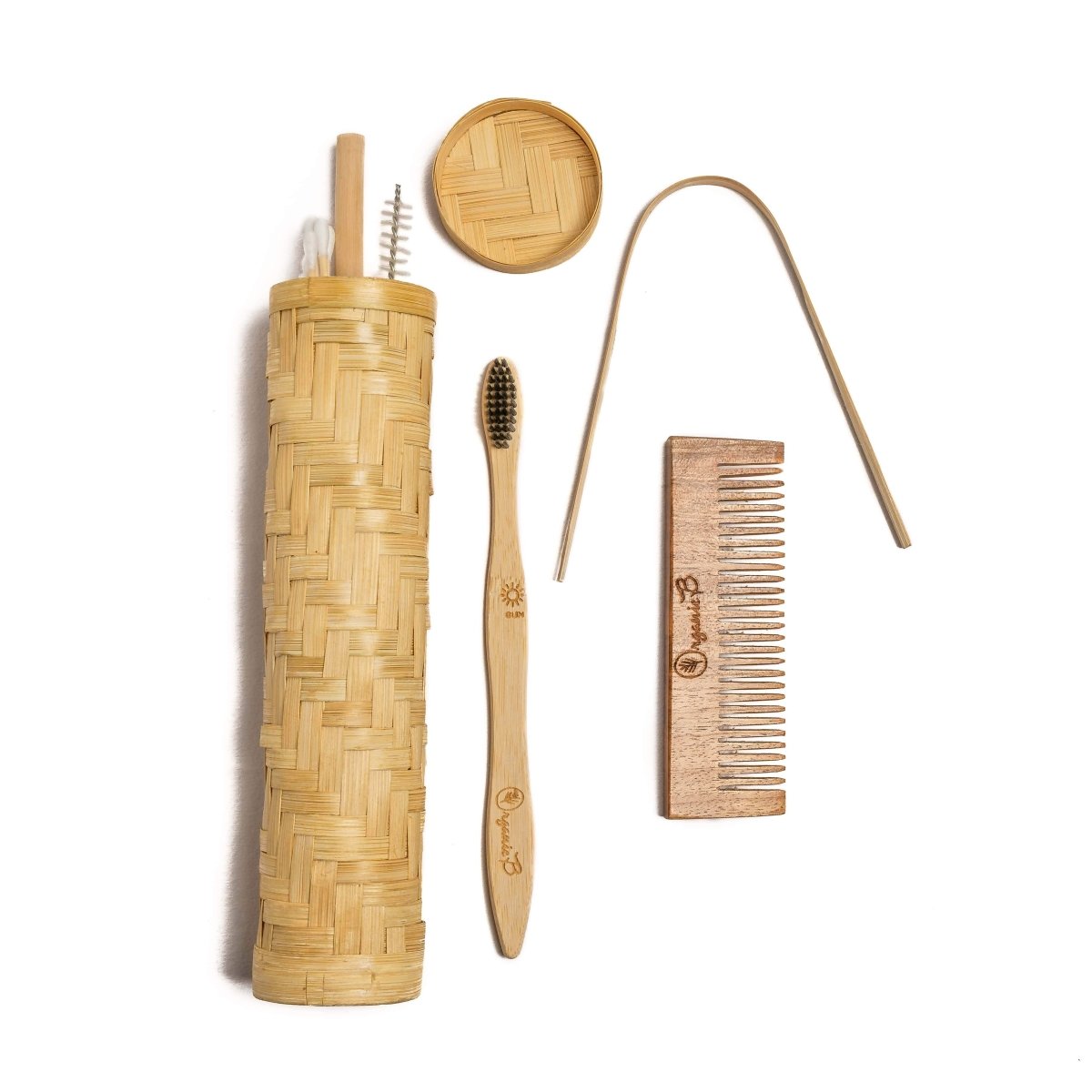 Bamboo Tribal Kit - Bathroom Essentials for Travel | Verified Sustainable by Brown Living™