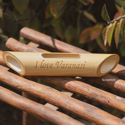 I Love Varanasi Bamboobeat Sound Amplifier - Portable Mobile Holder | Verified Sustainable by Brown Living™