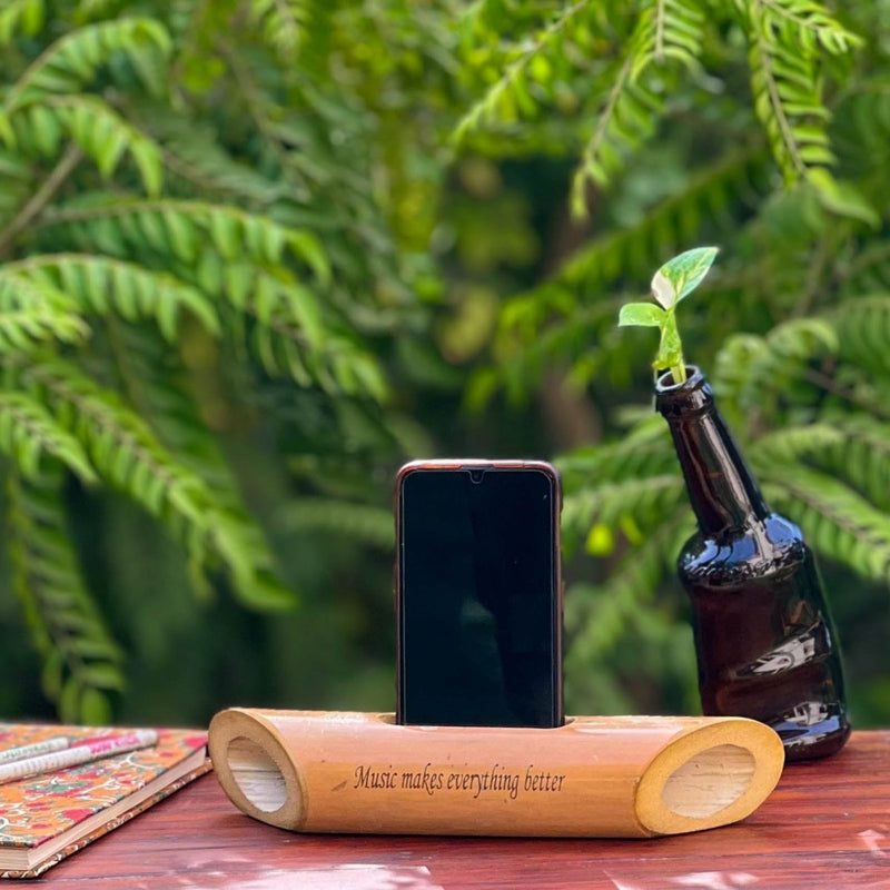 Buy Bamboobeat Sound Amplifier | Mobile Holder | Eco-friendly | Office Desk | Shop Verified Sustainable Desk Accessories on Brown Living™