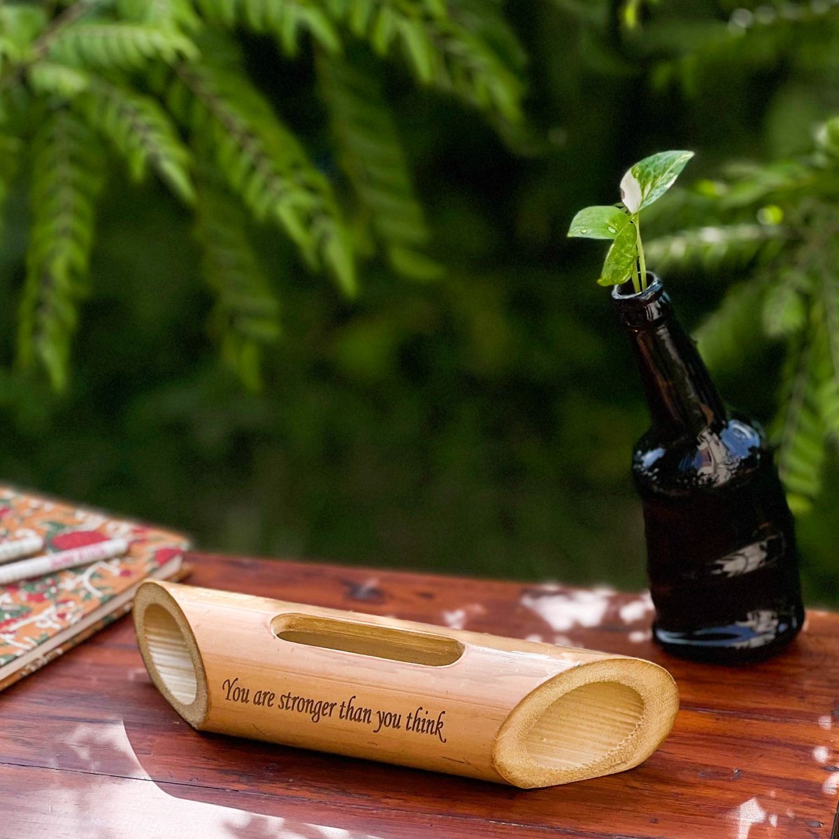 You are Stronger Than You Think Bamboobeat Natural Speaker - Portable Mobile Holder | Verified Sustainable by Brown Living™