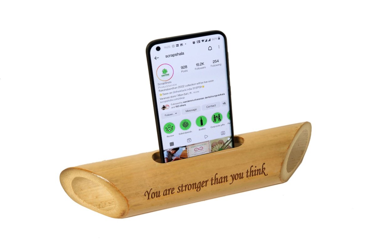 You are Stronger Than You Think Bamboobeat Natural Speaker - Portable Mobile Holder | Verified Sustainable by Brown Living™