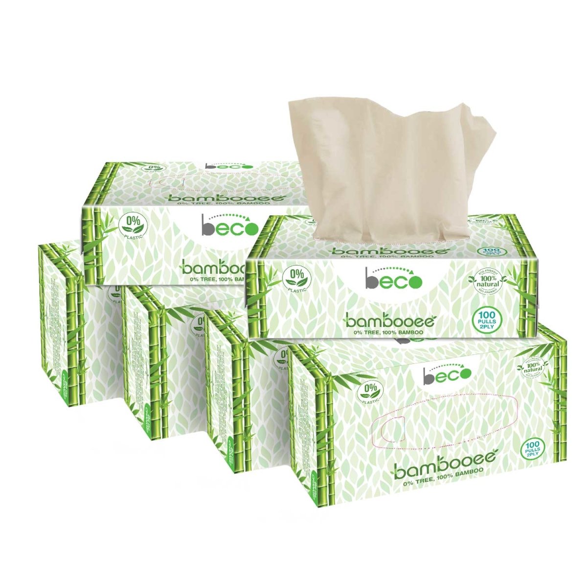 Bambooee Eco - Friendly Facial Tissue Car Box - 600 Pulls | Verified Sustainable by Brown Living™