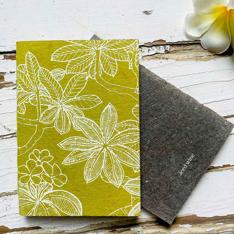 Buy Banaana & Frangipani - Set of 2 Handcrafted Notebooks - Slate Gray + Lime Green | Shop Verified Sustainable Products on Brown Living
