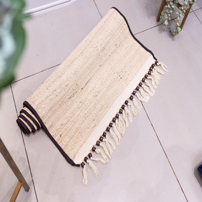 Buy Banana Fibre Mat With Brown Piping | Plastic Free Yoga Mat | Shop Verified Sustainable Yoga Mat on Brown Living™