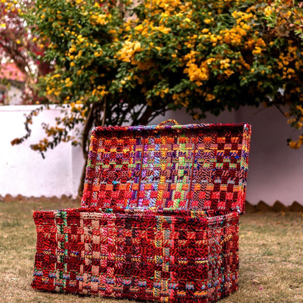 Buy Bano Upcycled Textile Trunk | Shop Verified Sustainable Baskets & Boxes on Brown Living™