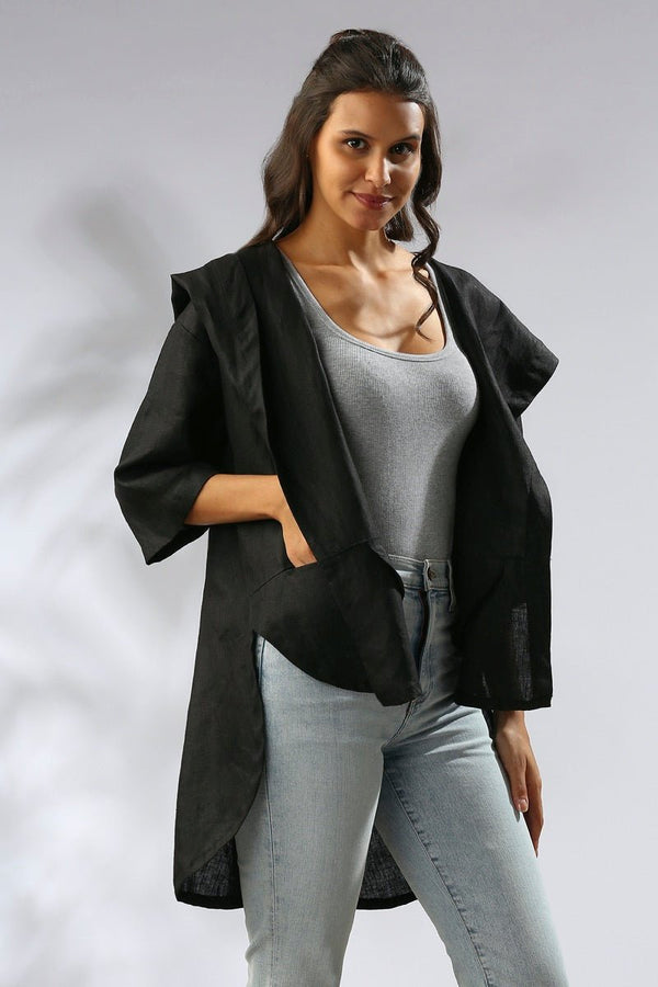 Buy Banyan Gender Fluid Jacket / Overcoat - Black | Shop Verified Sustainable Womens Jacket on Brown Living™