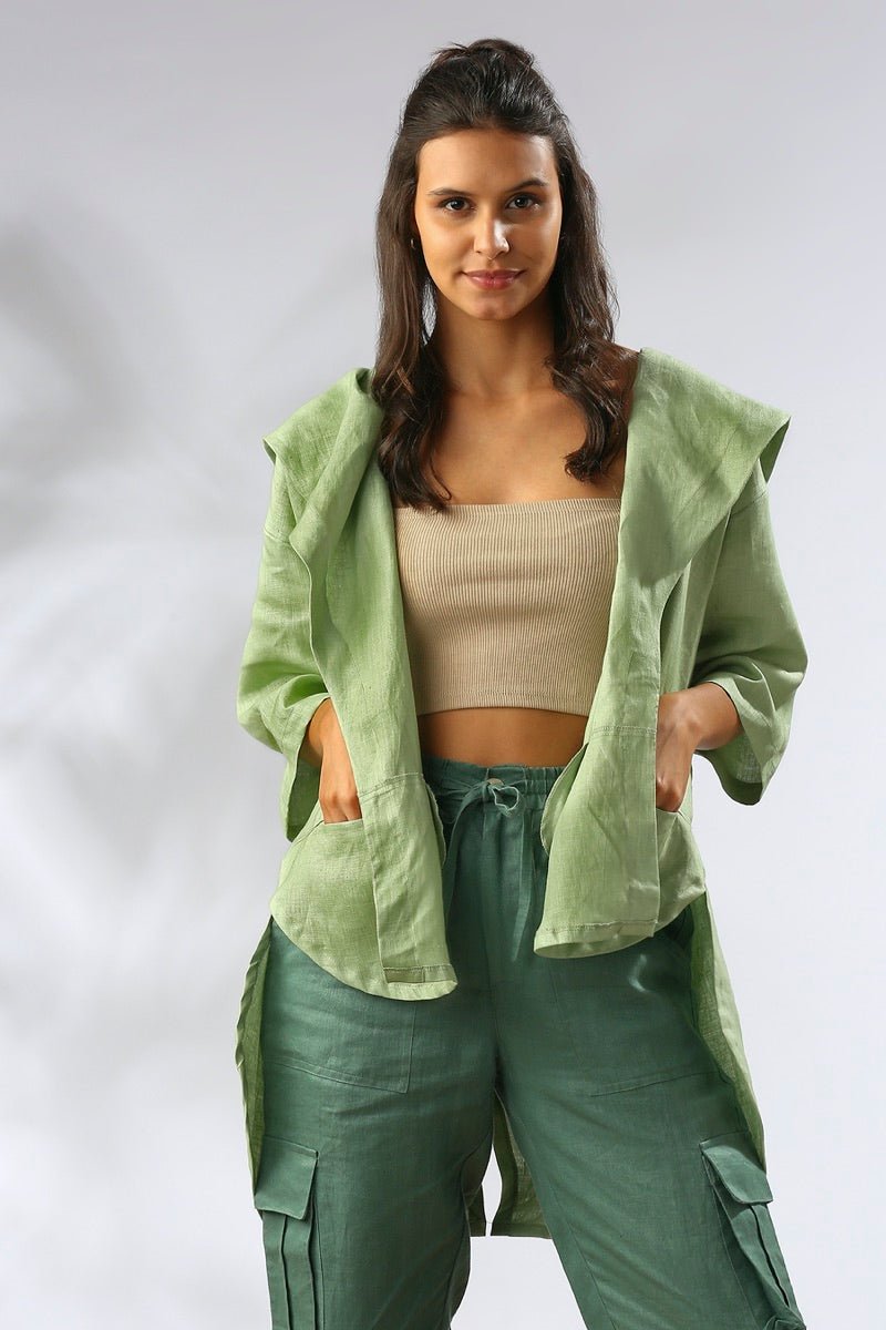 Buy Banyan Gender Fluid Jacket / Overcoat - Sage Green | Shop Verified Sustainable Products on Brown Living