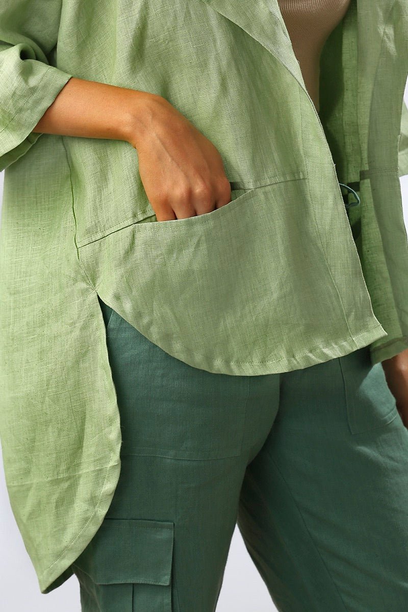 Buy Banyan Gender Fluid Jacket / Overcoat - Sage Green | Shop Verified Sustainable Womens Jacket on Brown Living™