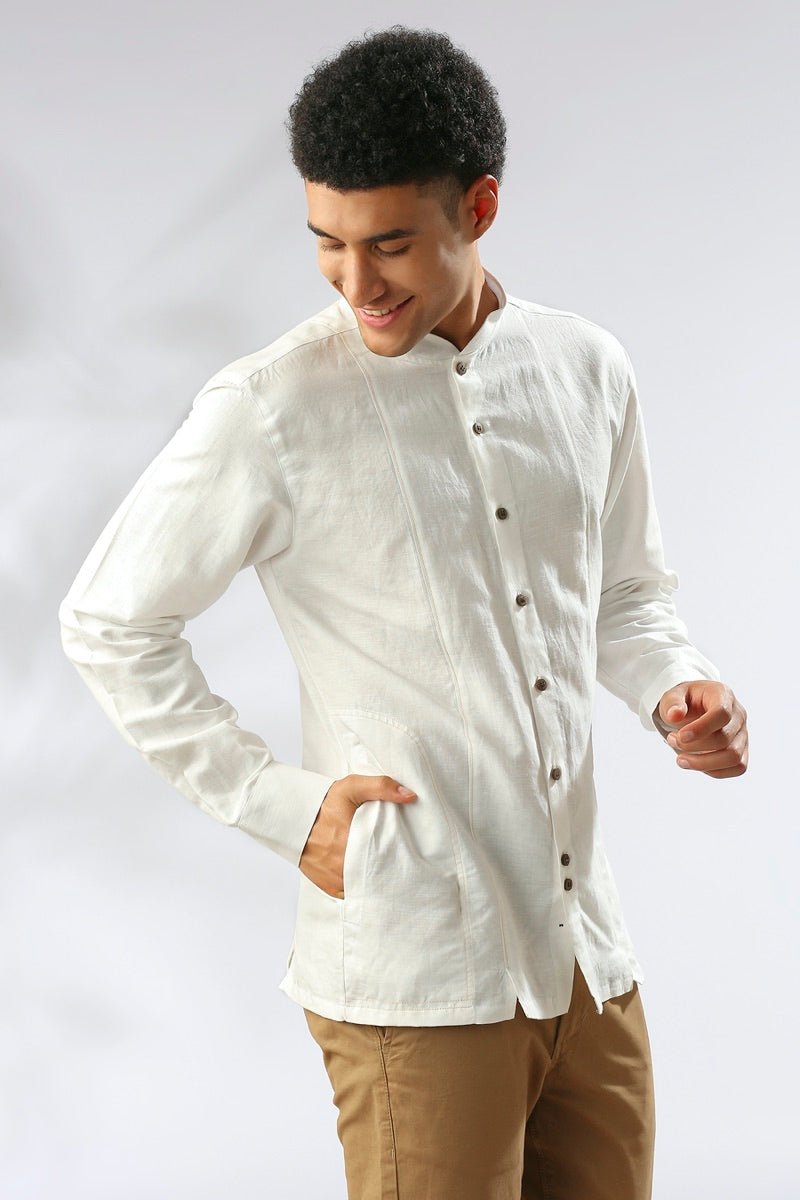 Baobab Bomber Shirt - White | Verified Sustainable by Brown Living™