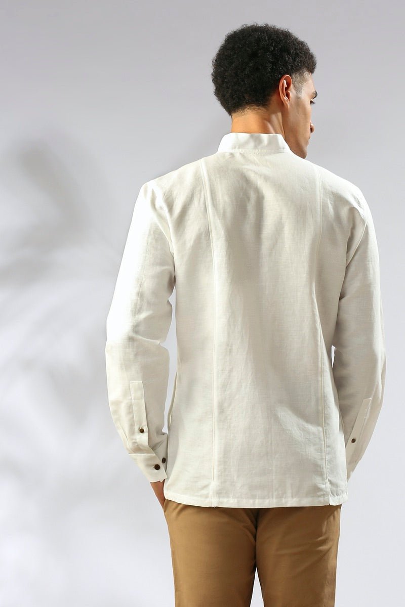 Baobab Bomber Shirt - White | Verified Sustainable by Brown Living™