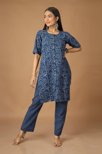 Barekh Dabu Indigo Co - ordinated Set | Verified Sustainable by Brown Living™