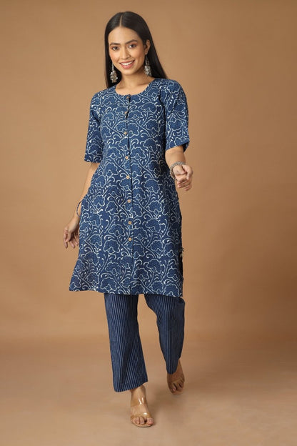 Barekh Dabu Indigo Co - ordinated Set | Verified Sustainable by Brown Living™