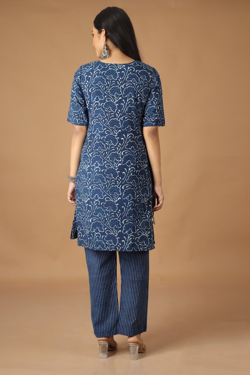 Barekh Dabu Indigo Co - ordinated Set | Verified Sustainable by Brown Living™