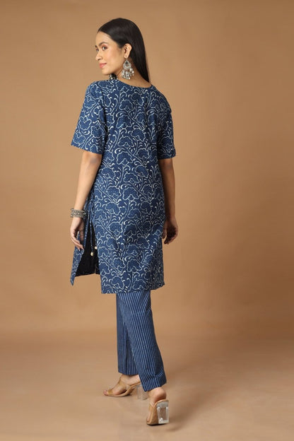 Barekh Dabu Indigo Co - ordinated Set | Verified Sustainable by Brown Living™