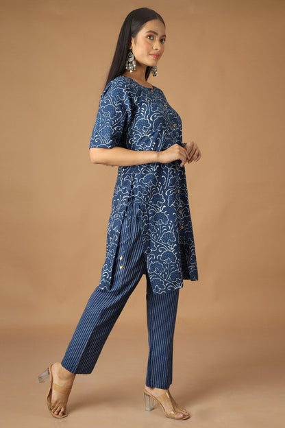 Barekh Dabu Indigo Co - ordinated Set | Verified Sustainable by Brown Living™