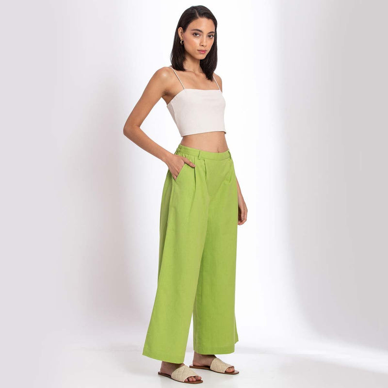 Buy Basic Pants - Green | Shop Verified Sustainable Womens Trousers on Brown Living™
