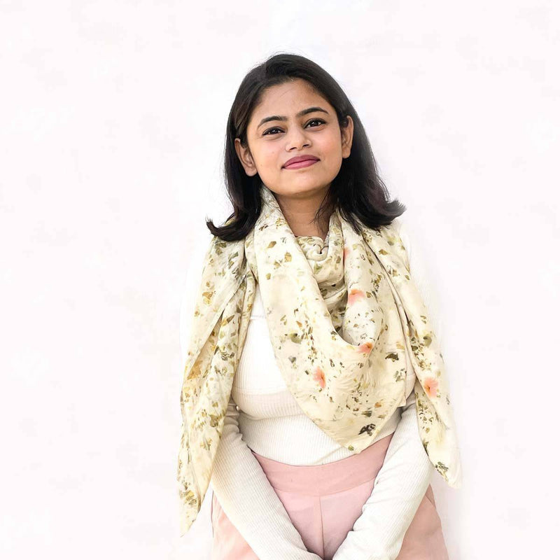 Buy Basil Silk Square Scarf | Shop Verified Sustainable Womens Scarf on Brown Living™