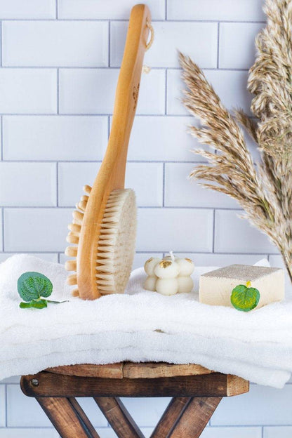 Bath Brush 2 In 1 with Free Loofah | Body Brush with Handle | Verified Sustainable by Brown Living™