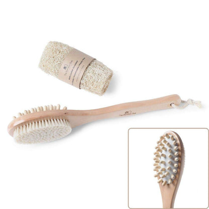 Bath Brush 2 In 1 with Free Loofah | Body Brush with Handle | Verified Sustainable by Brown Living™