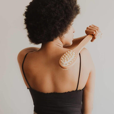 Bath Brush 2 In 1 with Free Loofah | Body Brush with Handle – Bath Accessories on Brown Living™. SKU: TBB - 25. Img 4.