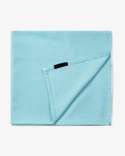 Bath, Hand & Face Towel | Sorrento Waffle Aqua - Set of 3 – Bath Linens on Brown Living™. SKU: WBS002. Img 6.