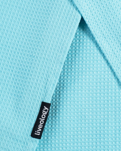 Bath, Hand & Face Towel | Sorrento Waffle Aqua - Set of 3 – Bath Linens on Brown Living™. SKU: WBS002. Img 9.