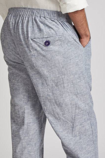 Buy Beacon Casual Pants Blue Melange | Shop Verified Sustainable Mens Pants on Brown Living™