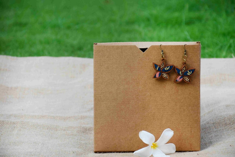 Buy Beaded Flower Earrings (Blue) | Shop Verified Sustainable Products on Brown Living