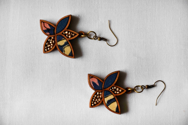 Buy Beaded Flower Earrings (Blue) | Shop Verified Sustainable Products on Brown Living