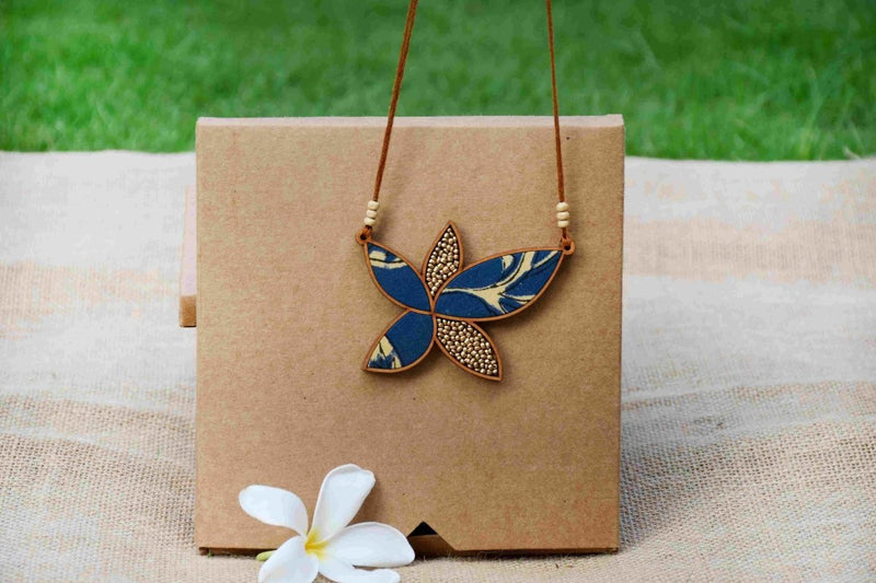 Buy Beaded Flower Necklace (Blue) | Shop Verified Sustainable Products on Brown Living
