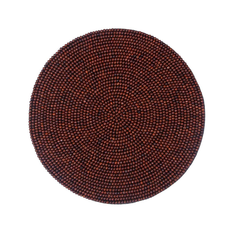 Buy Beaded Place Mats | Wooden beads-dark brown | Shop Verified Sustainable Products on Brown Living